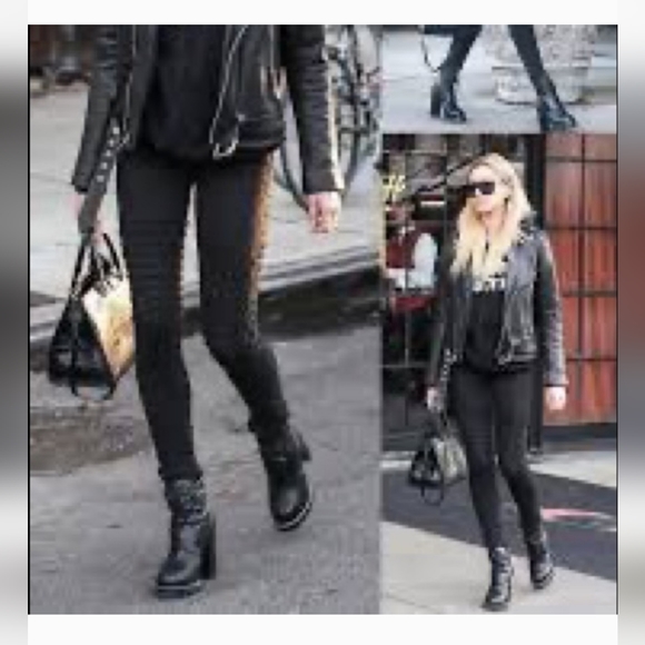 Brockenbow Emma Black Skinny Medium Waist A Wax Honeycomb Textured  Stretch Jean - Picture 15 of 15